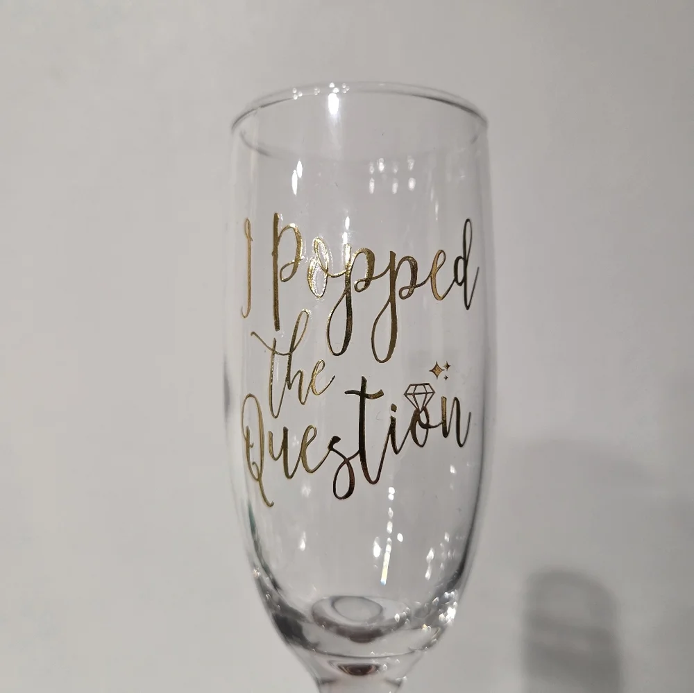 Gold and Clear Champagne Flutes Set